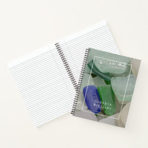 Add Your Name   Pale Beach Glass Notebook