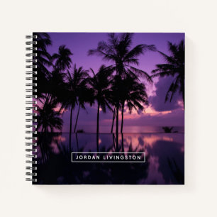 Add Your Name Palm Tree Reflection Notebook