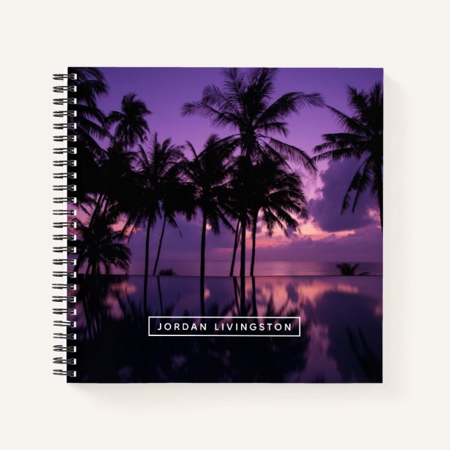 Add Your Name | Palm Tree Reflection Notebook (Front)