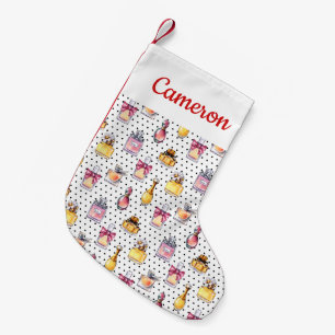 Add Your Name   Parfum Bottle Pattern Small Christmas Stocking