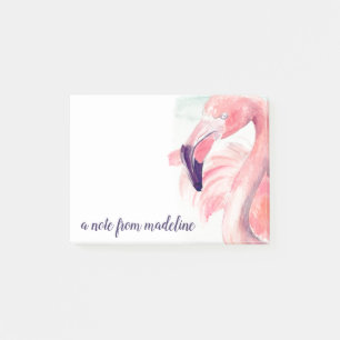 Add Your Name   Pastel Flamingo Post-it Notes