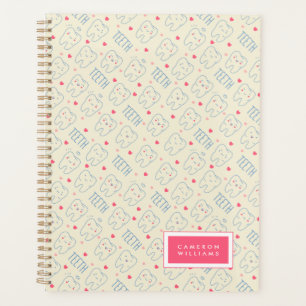 Add Your Name   Pastel Happy Teeth Pattern Planner