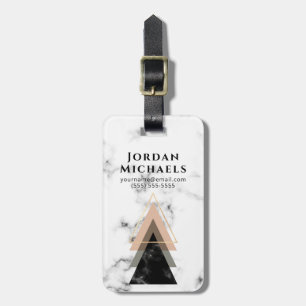 Add Your Name Pastel Marble Print Design Luggage Tag