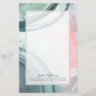Add Your Name   Pastel Scribe - Watercolor Stationery