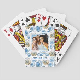 Add Your Name   Pastel Seashell Pattern Playing Cards