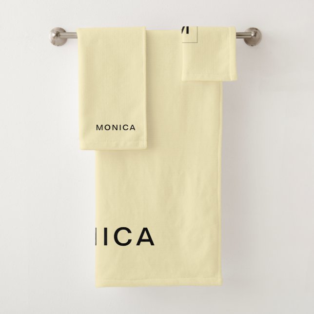 Add Your Name | Pastel Yellow Bath Towel Set (Insitu)