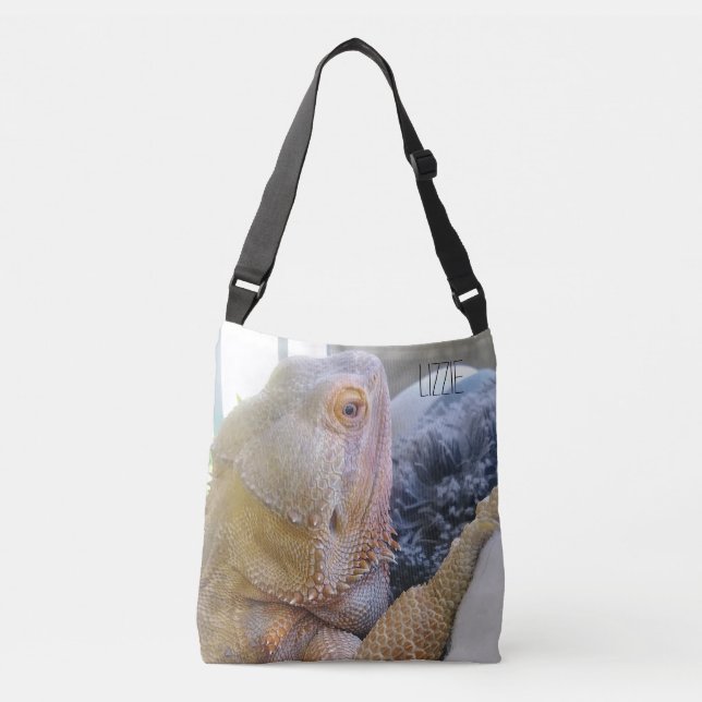 Add your Name Personalised Bearded Dragon Photo Crossbody Bag (Front)