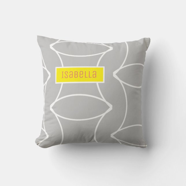 Add Your Name Personalised Throw Pillow Cushion (Front)