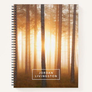Add Your Name Pine Forest Landscape Notebook