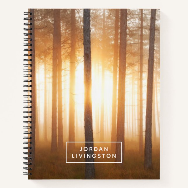 Add Your Name | Pine Forest Landscape Notebook (Front)
