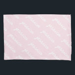 Add-Your-Name Pink Cursive Name  Pillowcase<br><div class="desc">This cosy pillow case has a light pink background with a repeating name in white. Perfect for anyone from birth to 99 years old!</div>