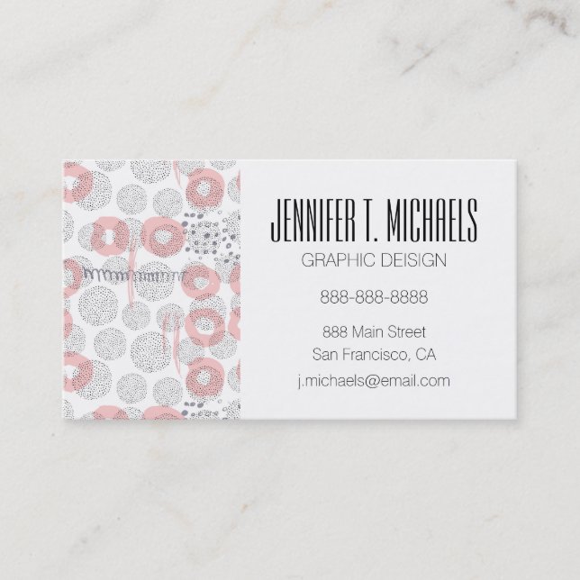 Add Your Name | Polka Dot Circle Pattern Business Card (Front)