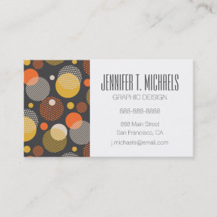Add Your Name   Polka Dot Stripe Pattern Business Card
