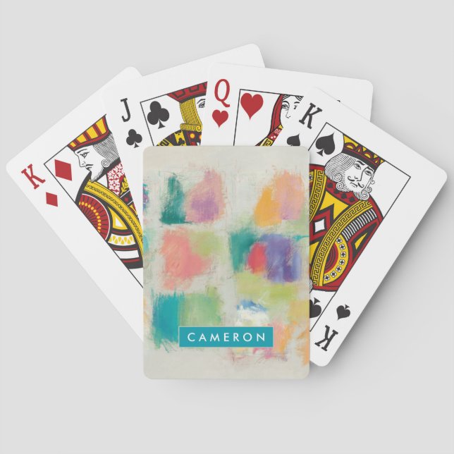 Add Your Name | Popsicles Horizontal Stone Playing Cards (Back)