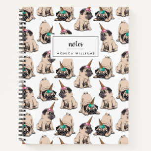 Add Your Name   Puppy Pugs   Aspiring Unicorn Notebook