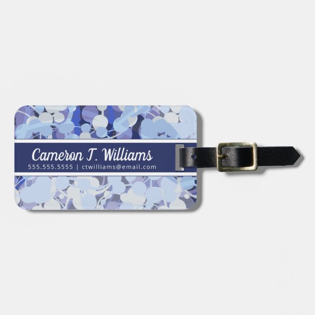 Add Your Name | Purple Microbe Pattern Luggage Tag (Front Horizontal)