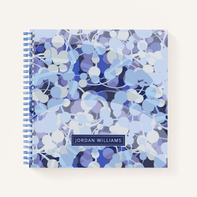 Add Your Name | Purple Microbe Pattern Notebook (Front)