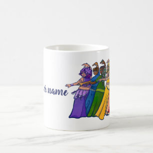 Add your name Rainbow Belly Dancer Art Belly Dance Coffee Mug