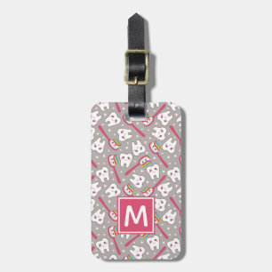 Add Your Name Rainbow Teeth Pattern Luggage Tag