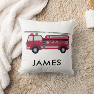 Add Your Name Red Fire truck Personalised Cushion
