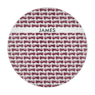 Add Your Name Red Fire truck Personalised Cutting Board