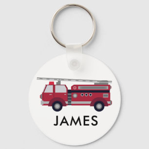Add Your Name Red Fire truck Personalised Key Ring