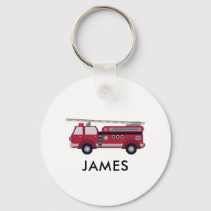 Add Your Name Red Fire truck Personalised Key Ring