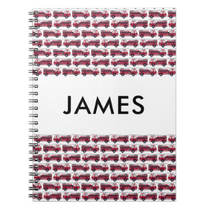 Add Your Name Red Fire truck Personalised Notebook