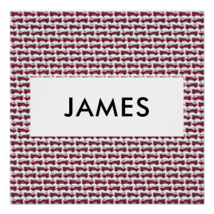 Add Your Name Red Fire truck Personalised Poster