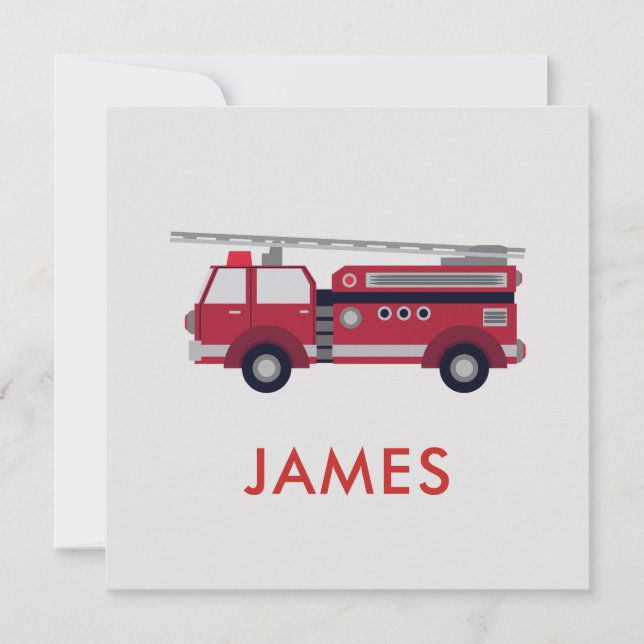 Add Your Name Red Fire truck Personalized (Front)