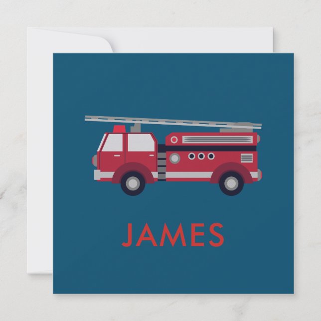 Add Your Name Red Fire truck Personalized (Front)