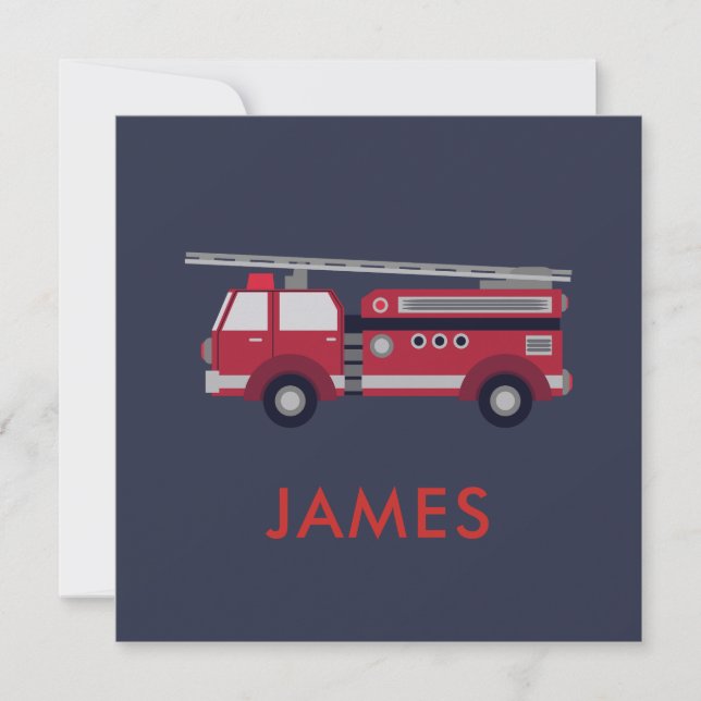 Add Your Name Red Fire truck Personalized (Front)