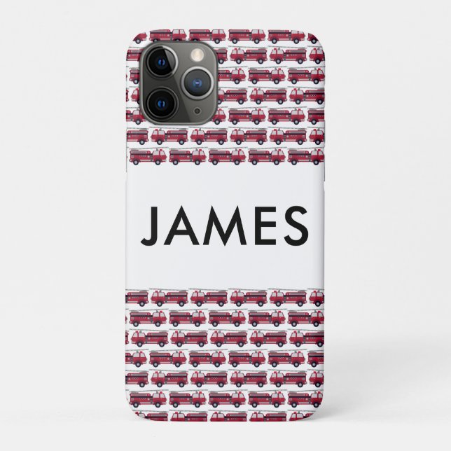 Add Your Name Red Fire truck Personalized Case-Mate iPhone Case (Back)