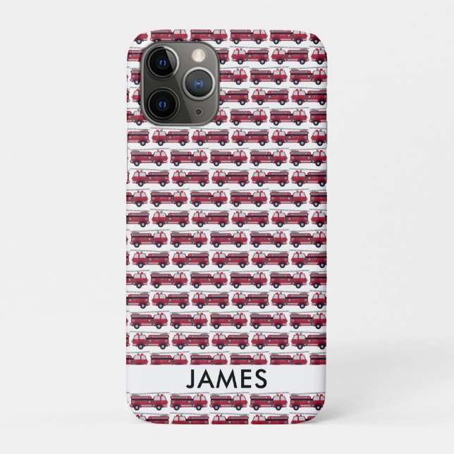 Add Your Name Red Fire truck Personalized Case-Mate iPhone Case (Back)