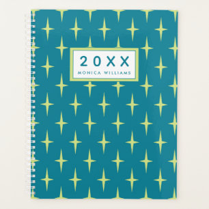 Add Your Name Retro Atomic Age Star Pattern Planner
