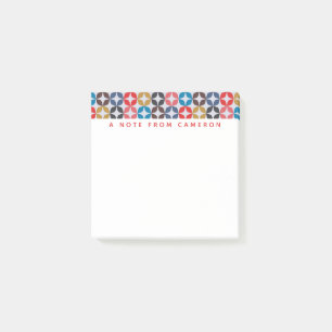 Add Your Name   Retro Vintage Star Pattern Post-it Notes