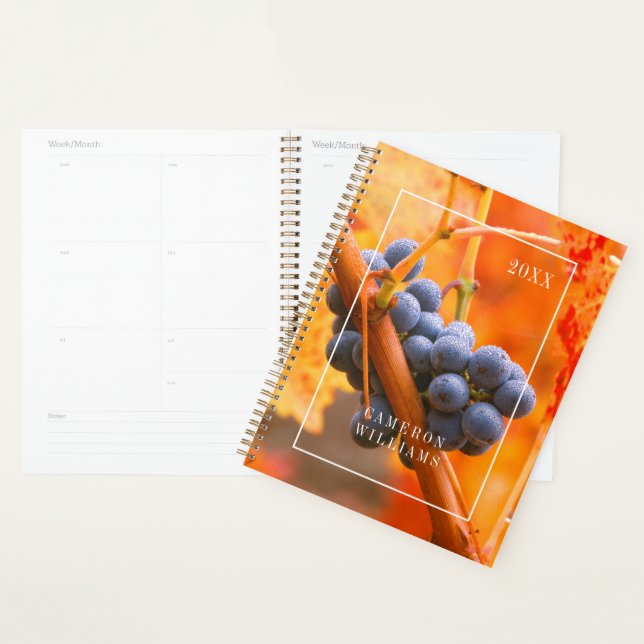 Add Your Name | Ripe Grape In Vineyard Planner (Display)