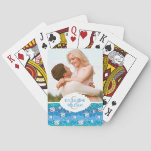 Add Your Name   Rocky Sea Pattern Playing Cards