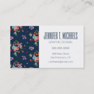 Add Your Name Rose Bouquet Floral Pattern Business Card