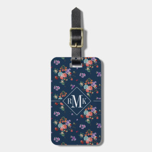 Add Your Name Rose Bouquet Floral Pattern Luggage Tag