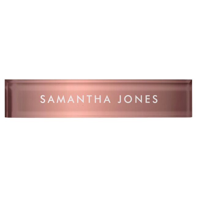 Add Your Name Rose Gold Business Nameplate (Front)
