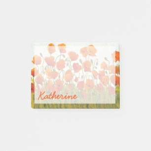 Add Your Name Rows of Poppies I Post-it Notes