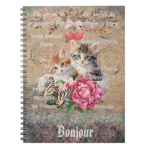 Add your name rustic grunge artwork French words Notebook