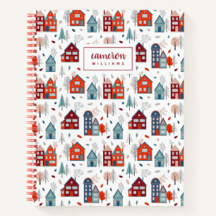 Add Your Name   Scandinavian House Folk Art Notebook