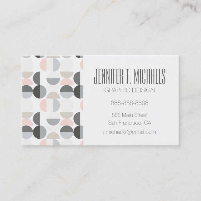 Add Your Name | Scandinavian Style Semi-Circle Business Card (Front)