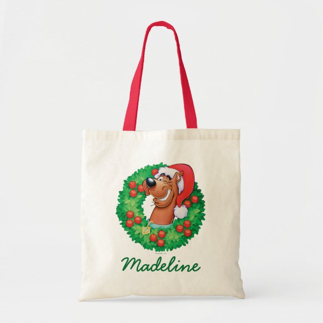 Add Your Name | Scooby in Wreath Tote Bag (Front)
