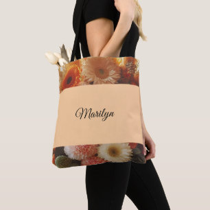 Add Your Name & Sentiment Floral Tote Bag