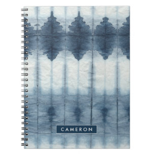 Add Your Name   Shibori Indigio Print Notebook