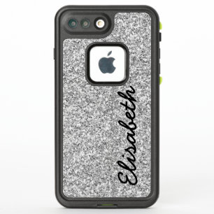 Add your name Silver  glitter printed personalised