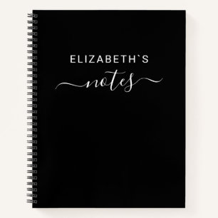 Add Your Name   Simple Black Notebook